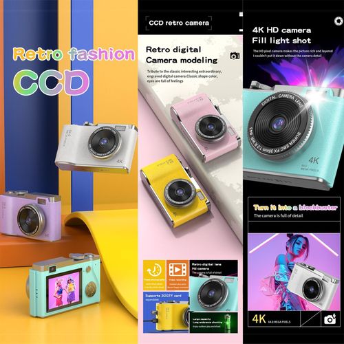 product_image_name-Generic-Caméra rétro pour enfants avec double objectif 2,4 pouces et capteur CCD HD 4K-2
