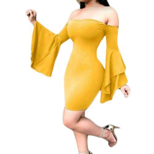 Fashion Robe Moulante Sexy Jaune Prix pas cher Jumia CI