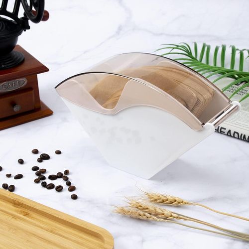 product_image_name-TodyJeyHo-Support de papier filtre à café, boîte de papier filtre à cône avec filtre à café étanche à la poussière support de distributeur de comptoir étanche à la poussière (blanc)-3
