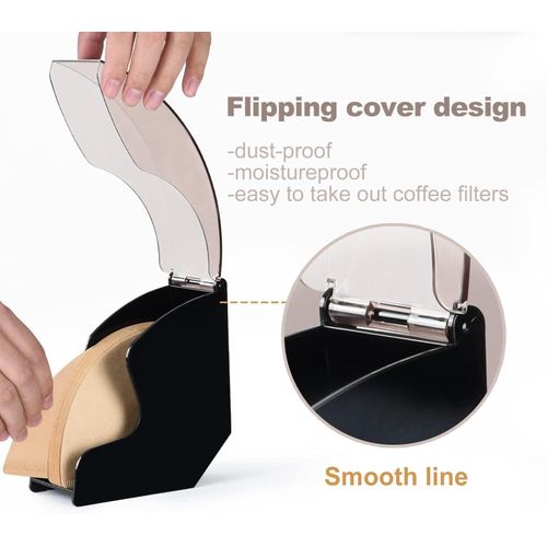 product_image_name-TodyJeyHo-Support de papier filtre à café, boîte de papier filtre à cône avec filtre à café étanche à la poussière support de distributeur de comptoir étanche à la poussière (blanc)-6