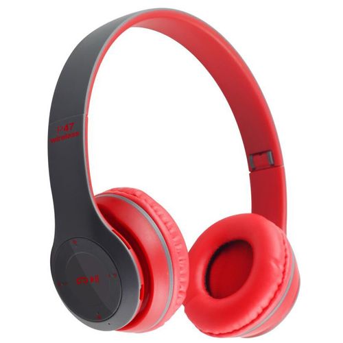 Generic P47 Bluetooth Écouteurs Sans Fil Écouteurs Casque Pour Samsung  IPhone Apple Xiaomi Huawei-Rouge - Prix pas cher