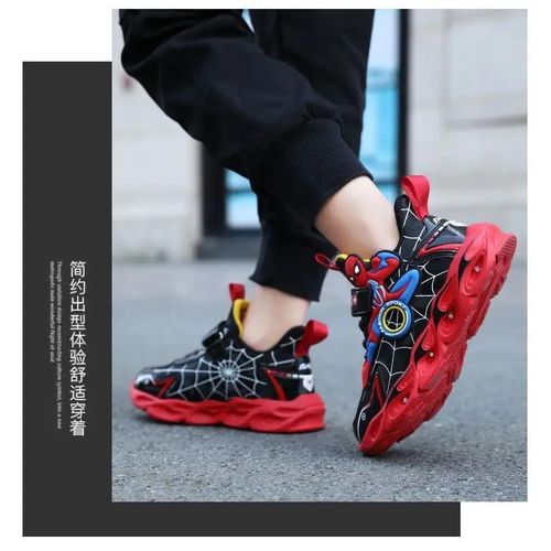 product_image_name-Fashion-Chaussures enfant Spiderman confortables antidérapantes résistantes à l'usure légères et à la mode avec lumières-2