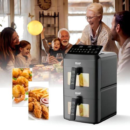 product_image_name-RAF-Four à air chaud numérique Double Decker 14L - Friteuse à air double Compartiment intelligente (7L + 7L)- 2800W-1