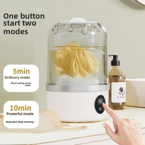 product_image_name-Generic-Machine à laver portable délicate - Mini machine à laver sans fil rechargeable 3000mAh avec mode lavage doux, adaptée pour soutiens-gorge/sous-vêtements/chaussettes - Blanc-5