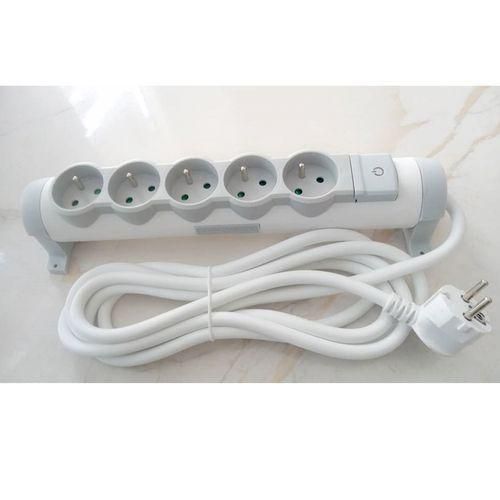 product_image_name-Generic-Multiprise 5 Prises avec Interrupteur et Sécurité Enfant - Rallonge Électrique pour Maison et Bureau-1