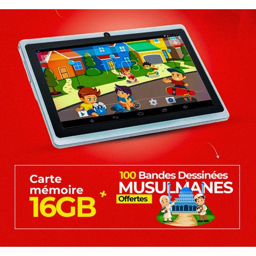 BEBE TAB Tablette Enfant - 7 Pouces - 4GB/64GB + Carte Mémoire 16Go + 50 BD  CHRETIENNES Offerts 6 MOIS DE GARANTIE - Prix pas cher