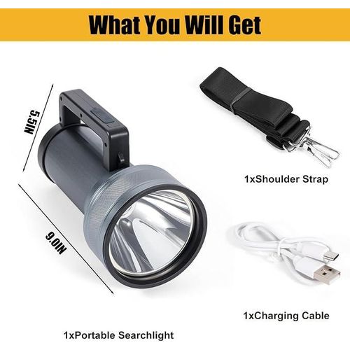 Generic Grande Lampe Torche LED Rechargeable – 1500 W - image 4