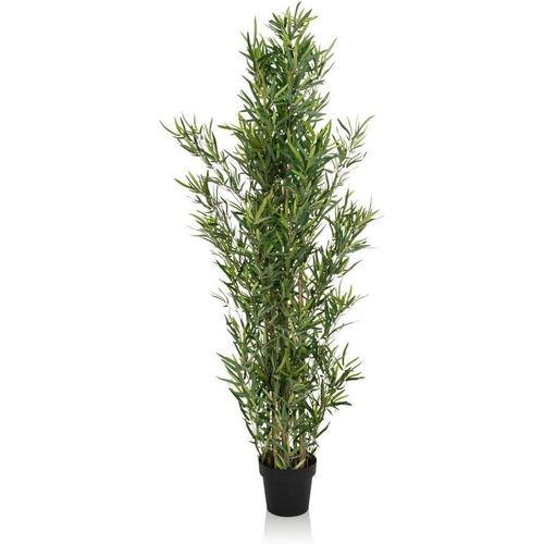 Generic Bambou Artificiel Géant Premium - 2,4 Mètres - Pot Noir Inclus