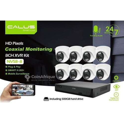 CALUS Caméra 8CH XVR NVS8-8 – Système de Vidéosurveillance Wi-Fi