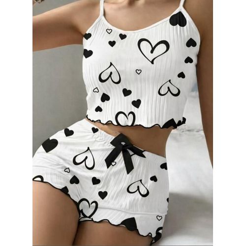 product_image_name-Fashion-Ensemble Pyjamas, vêtement de nuit confortable, Noir, blanc-5