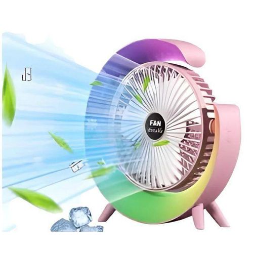 Generic Ventilateur De Bureau Portable Coloré Avec Lumière LED