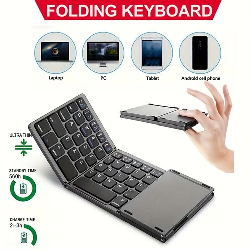 Mini clavier pliable sans fil Clavier Bluetooth rechargeable USB