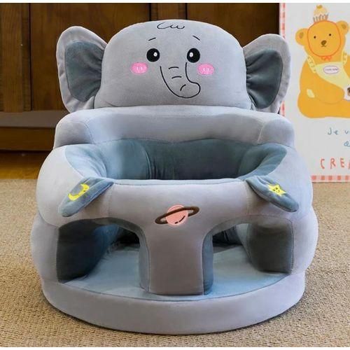 Generic Fauteuil bébé en peluche avec assise en mousse- couleur gris