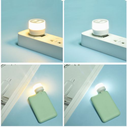 Generic Lampe De Nuit USB Plug-in LED : Éclairage Portable Avec Multiprise USB à 2 Ports - image 3