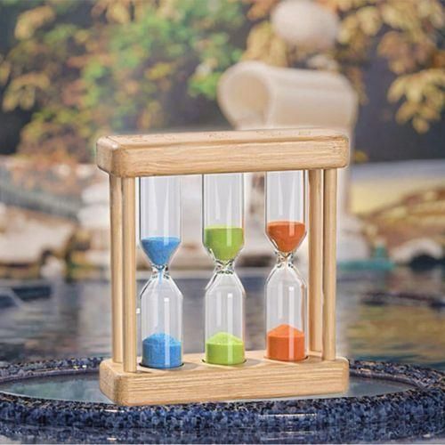 Generic Sabliers Décoratifs 3 Temps – Horloge à Sable Multicolore en Bois - image 5