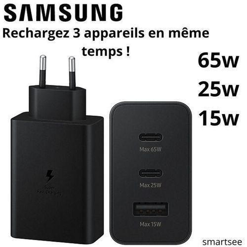 product_image_name-Generic-Samsung Boitier De Charge Rapide Original 2 Ports USB-C, Port USB-A- 65w,25w,15w Noir Sans Câble-1
