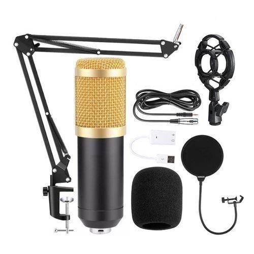 Generic BM 800 - Microphone A Condensateur - 3.5mm - Noir/Or