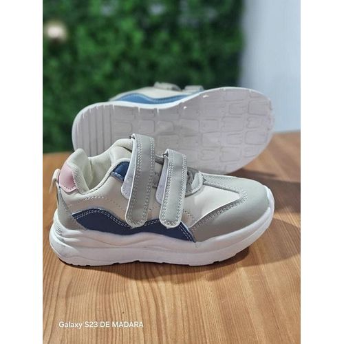 product_image_name-Generic-Chaussures de sport légères pour enfants à bandes bicolores, pour garçons et filles, confortables avec maille respirante - Gris-bleu-1