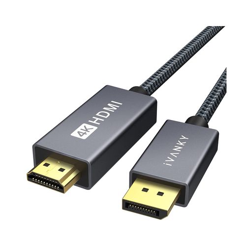 Generic Cable DISPLAYPORT Vers HDMI 4K Nylon Tresse 2m IVANKY - Gris - Prix  pas cher