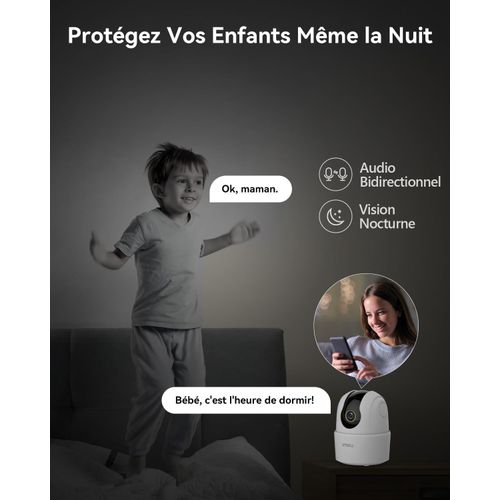 product_image_name-IMOU-Imou-Ranger 2C en 2.5K(4MP) Caméra Surveillance WiFi Intérieur Caméra 360° Connectée Smartphone Détection Humaine AI Suivi Intelligent Sirène Audio Bidirectionnel Mode Privé Compatible Alexa pour Bébé/Animaux-4