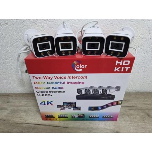 Generic Caméra De Vidéo Surveillance 6 MP Couleur Audio Kit 4 Caméras (Sans Disque Dur)