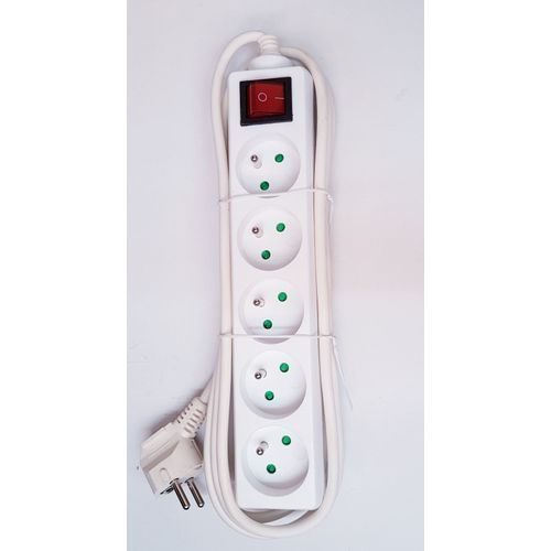 product_image_name-Generic-Rallonge Multiprise à 5 Trous Et De Longueur 3 Mètre. Certifiée NF - Blanc-1