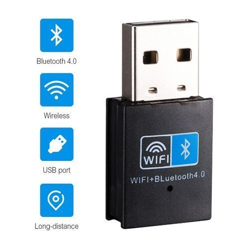 Wifi + Bluetooth 4.0 Adaptateur Dongle, 150M sans fil Wifi Carte Réseau Lan  +