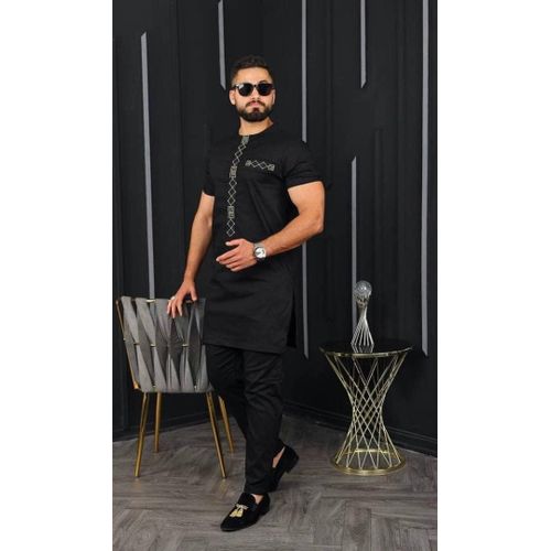 Fashion Ensemble Tunique Homme Manche courte