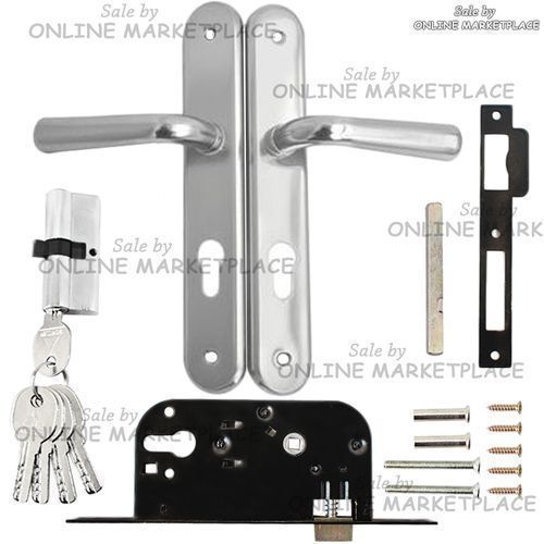 Generic Poignée De Porte + Serrure Encastrable Avec 5 Clés - Argent