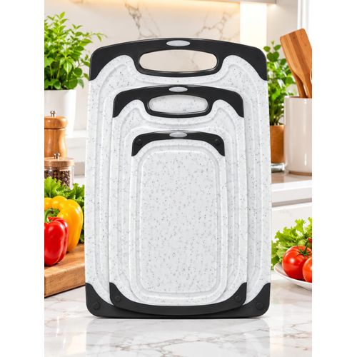 Generic Lot de 3 Planches à Découper de Cuisine – Réutilisables avec Poignées