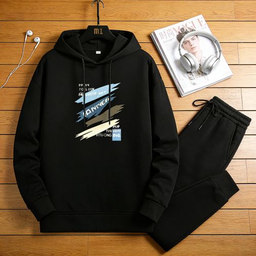 product_image_name-Fashion-Sweat à Capuche De Sport Pour Hommes, Ensemble Deux Pièces Décontracté à Manches Longues, Design Patchwork,Sportswear Décontracté Homme -5