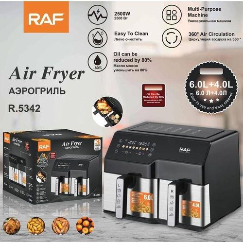 product_image_name-RAF-Friteuse à air chaud à double porte 10L , four et déshydrateur - Friteuse Sans Huile XXL, 10 Litres Air Fryer Tactile-1