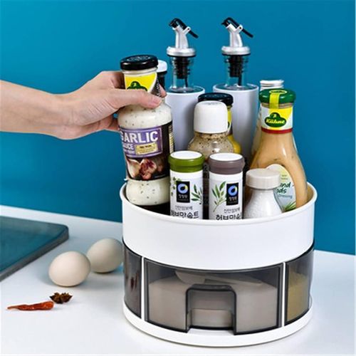 product_image_name-Generic-Organisateur d'Épices Tournant 360° (Lazy Susan) Multifonctionnel - 2 Niveaux, Tiroirs Amovibles - Gain de Place Idéal Cuisine, Réfrigérateur & Salle de Bain-2