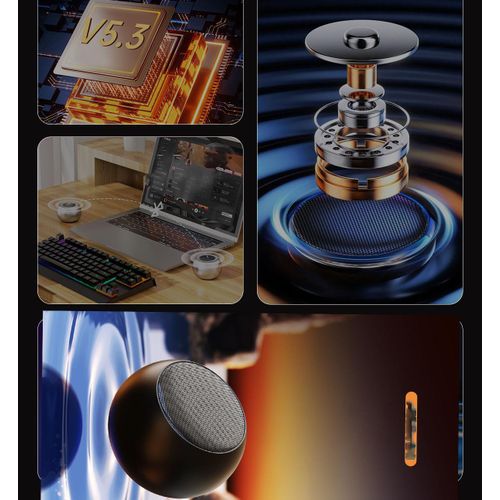 Generic Haut-parleur Bluetooth mini portable sans fil avec éclairage irisé - image 4
