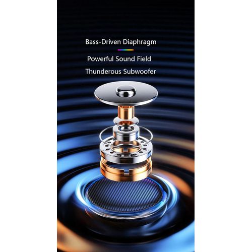Generic Haut-parleur Bluetooth mini portable sans fil avec éclairage irisé - image 5