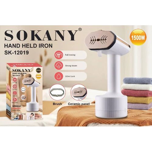 Sokany Défroisseur vapeur à main compact – Blanc et doré - image 2