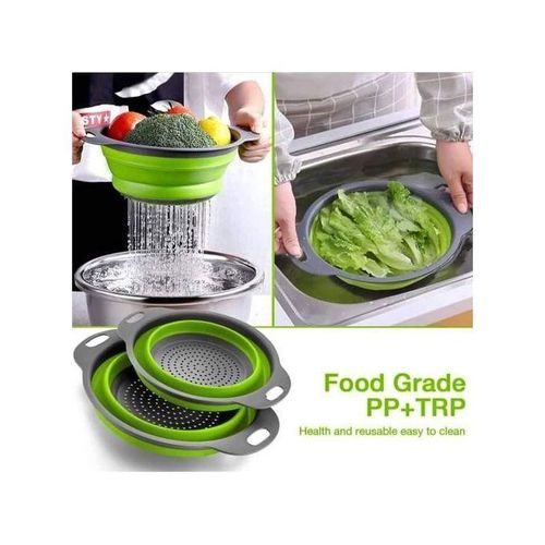 product_image_name-Generic-Passoire Silicone Pliante Rétractable X 2 - Égoutoir - Paniers De Filtre Filtrants Pliables - Rond-2
