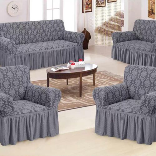 product_image_name-Mika-Housse De Protection De Canapé Avec Jupe Lavable 4pcs + 4 taies offert -1