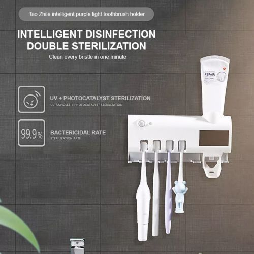 Acheter Distributeur automatique de dentifrice intelligent à lumière UV,  presse-dentifrice, support de stérilisateur de brosse à dents