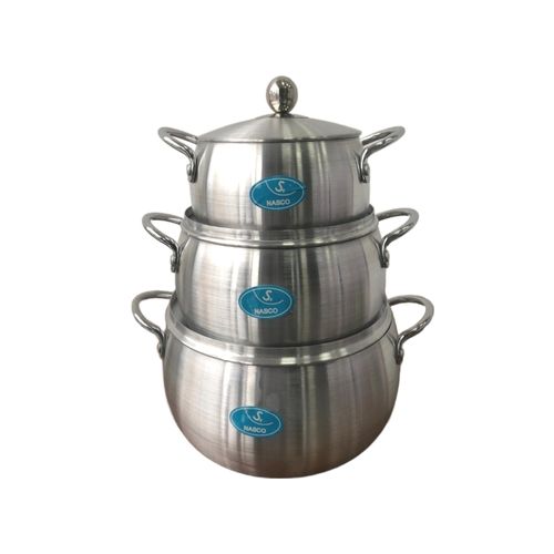 Generic Lot De Casseroles - 3 Pieces Aluminium -Taille 16/20/24Cm