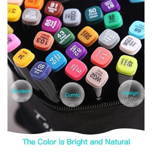 product_image_name-Generic-Ensemble De Marqueurs Artistiques 60 Couleurs Stylo Marqueur à Pointe Large Et Fine à Double Pointe--2