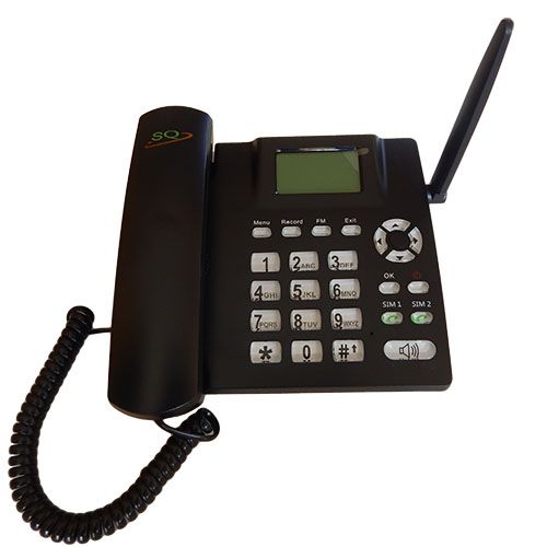 SQ Mobile Téléphone Fixe Sans Fil Noir FM Dual SIM - Prix pas cher