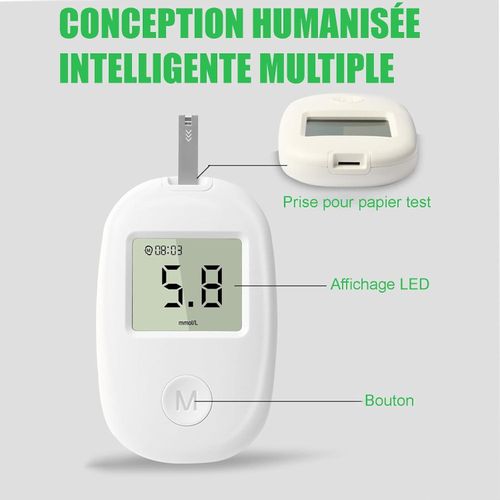 product_image_name-Generic-Appareil GlycéMie, Glucometre Pour GlycéMie Minimalement Invasif, Lecteur GlycéMie Portable, Mesure Rapide De 5-8 Secondes, Convient Pour Un Usage Domestique Et ExtéRieur-1