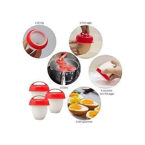 Generic 6 pcs Cuiseur d'oeufs en silicone à la coq - image 4