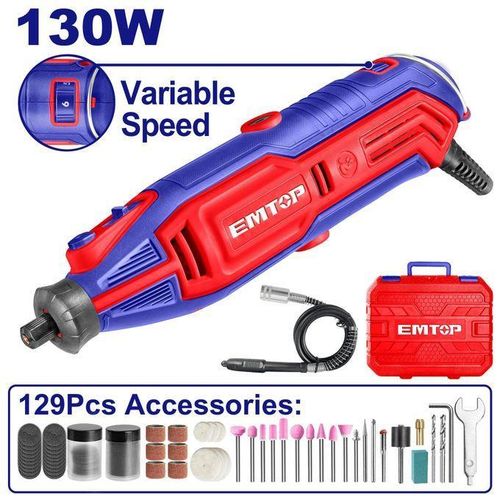 product_image_name-Emtop-Kit Mini-Meuleuse Rotative Professionnelle 130W – Vitesse Variable – 129 Accessoires de Précision Inclus – Arbre Flexible & Coffret de Transport – Idéal Gravure, Ponçage, Polissage & Découpe – Modèle EMGK1301-1