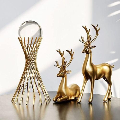 Generic Objet d'art moderne, support plaqué or + boule de cristal, décoration d'intérieur. - image 3