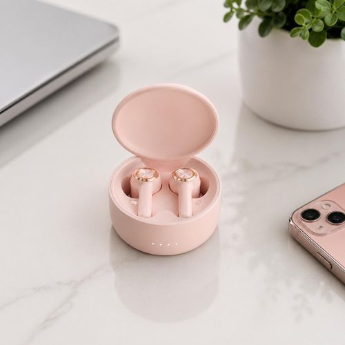 Generic Écouteurs Sans Fil Bluetooth TWS Rose – Design Élégant & Autonomie Longue Durée - image 2