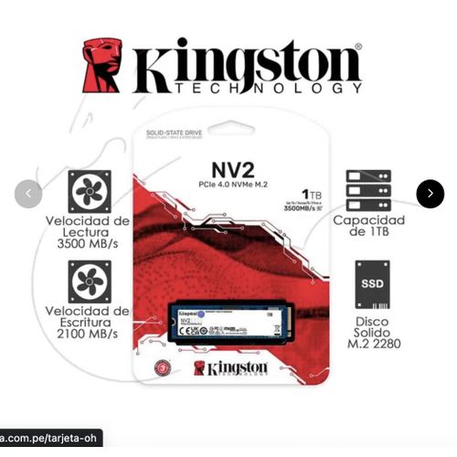 Kingston SSD Nvme NV2 500 Go 3500Mo/S