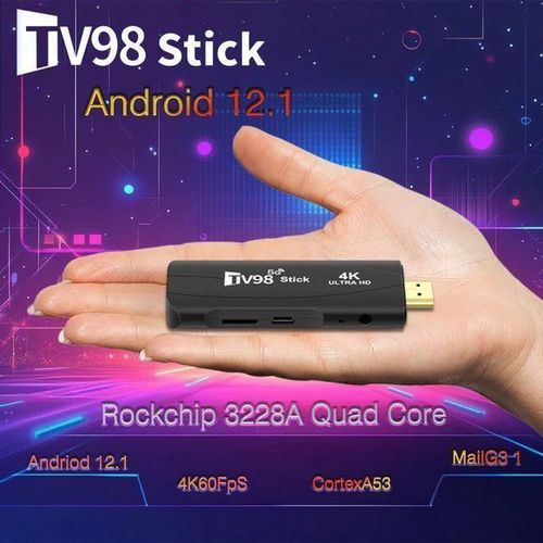 Generic QUALITE SUPERIEUR Android TV Stick – Clé HDMI 4K avec télécommande BK - image 2