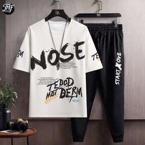 product_image_name-Fashion-Ensemble TMF Sports T-shirt à manches courtes & pantalon - 2 pièces - Blanc-1